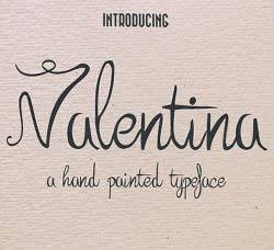 浪漫秀气的英文字体+矢量花纹：Valentina Typeface + Extras